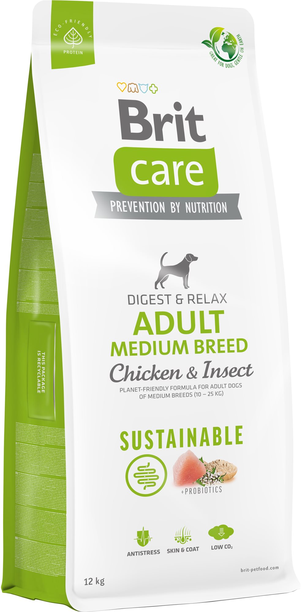 Brit Care Dog Sustainable s kuřecím a hmyzem Adult Medium Breed 12 kg
