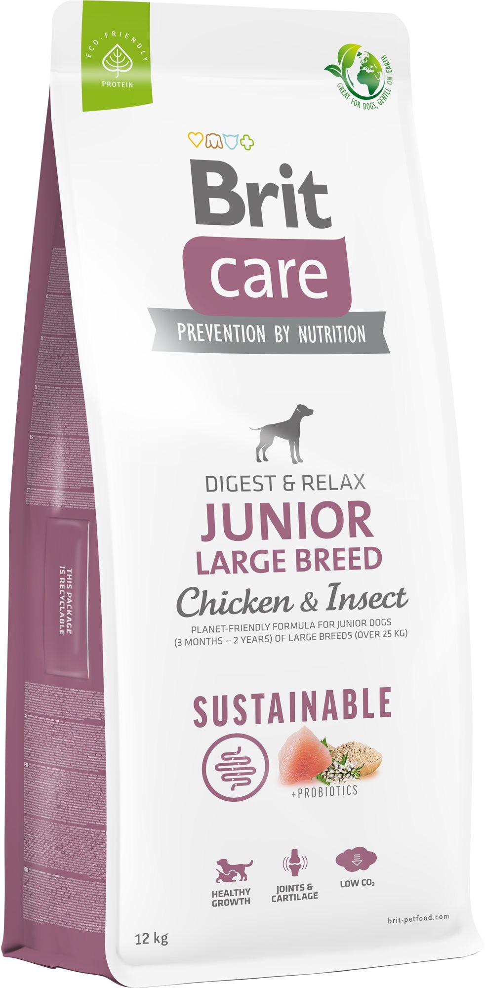 Brit Care Dog Sustainable s kuřecím a hmyzem Junior Large Breed 12 kg