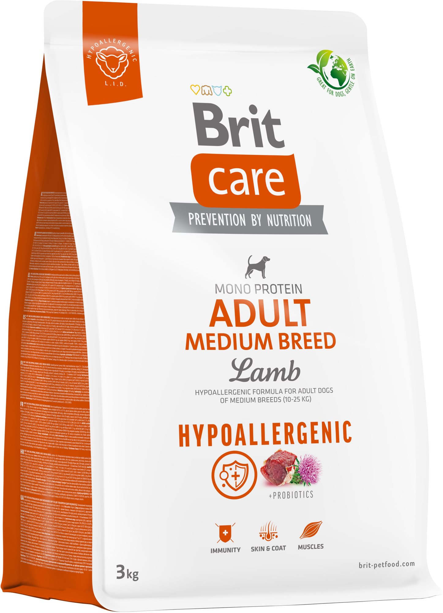Brit Care Dog Hypoallergenic s jehněčím Adult Medium Breed 3 kg