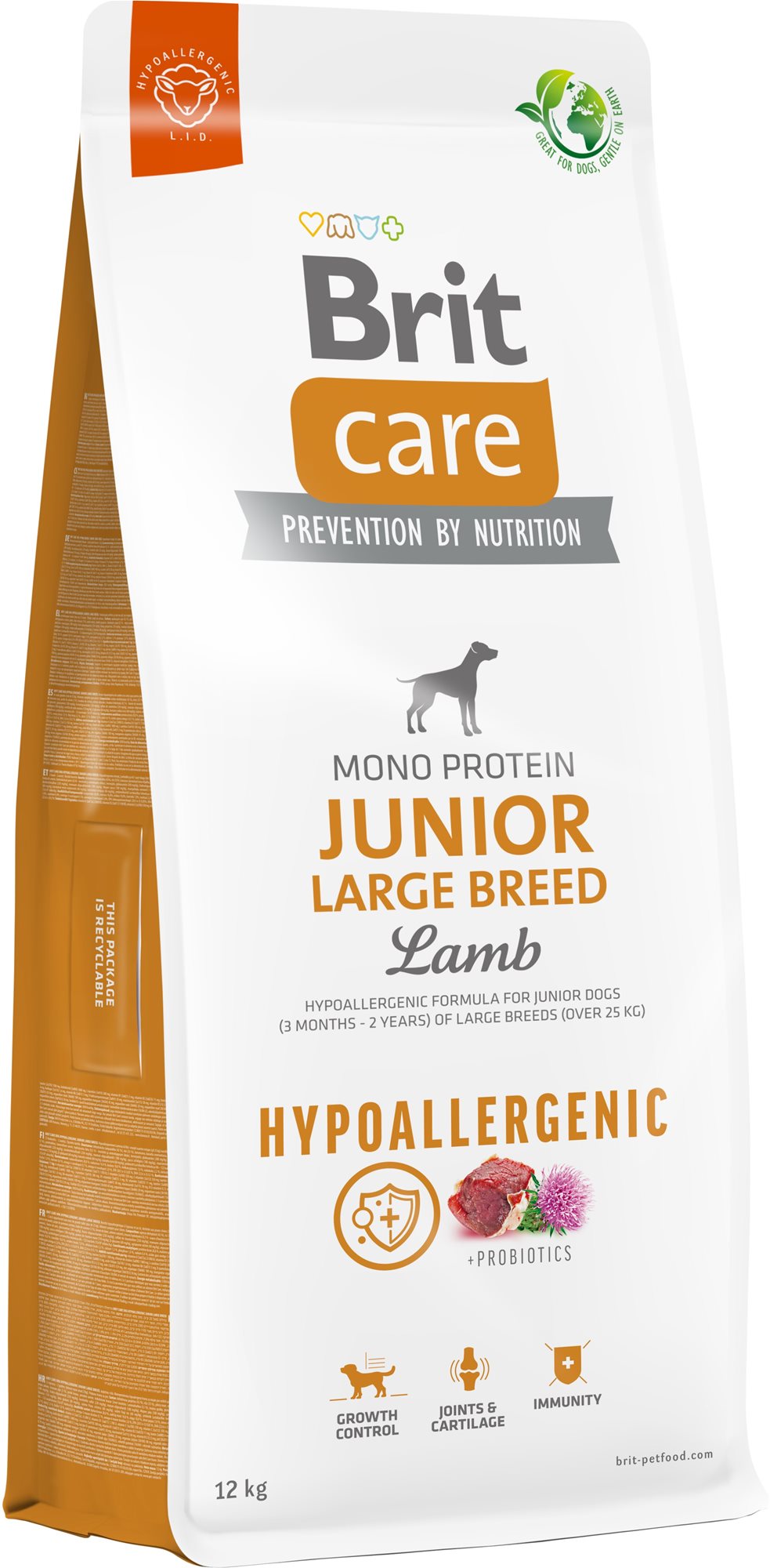 Brit Care Dog Hypoallergenic s jehněčím Junior Large Breed 12 kg