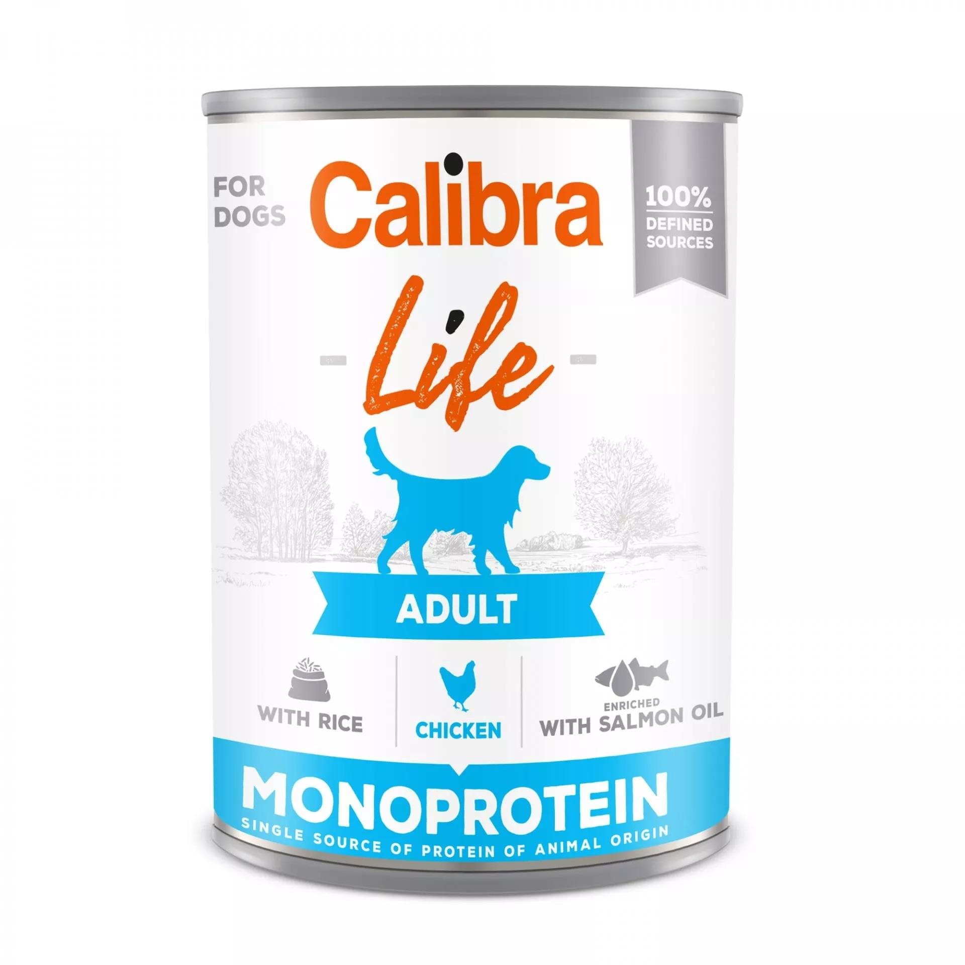 Calibra Dog Life konzerva pro dospělé psy s kuřecím a rýží 400 g