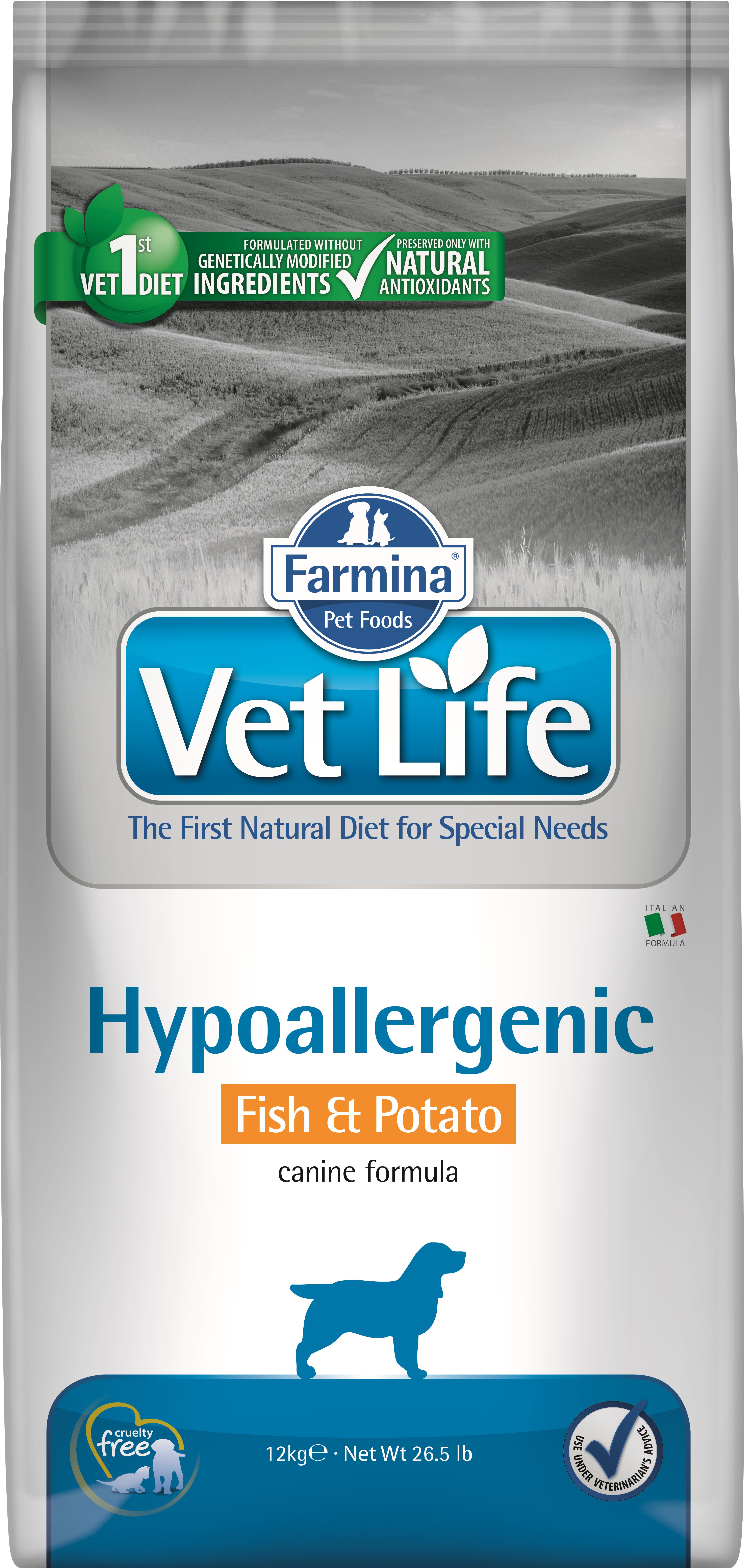 Vet Life Natural Dog Hypo Fish & Potato 12 kg