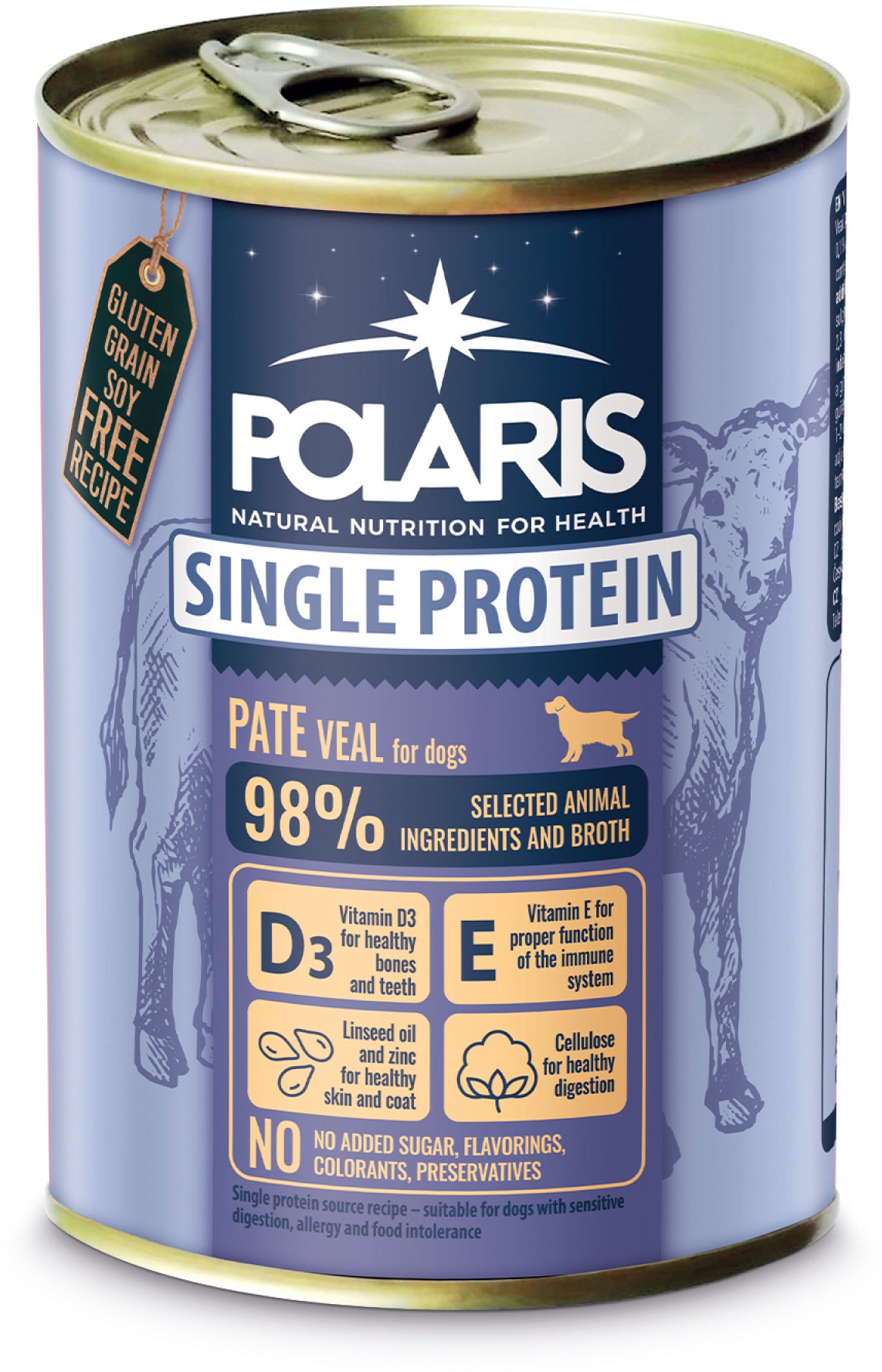 Polaris Single Protein Paté konzerva pro psy telecí 400 g