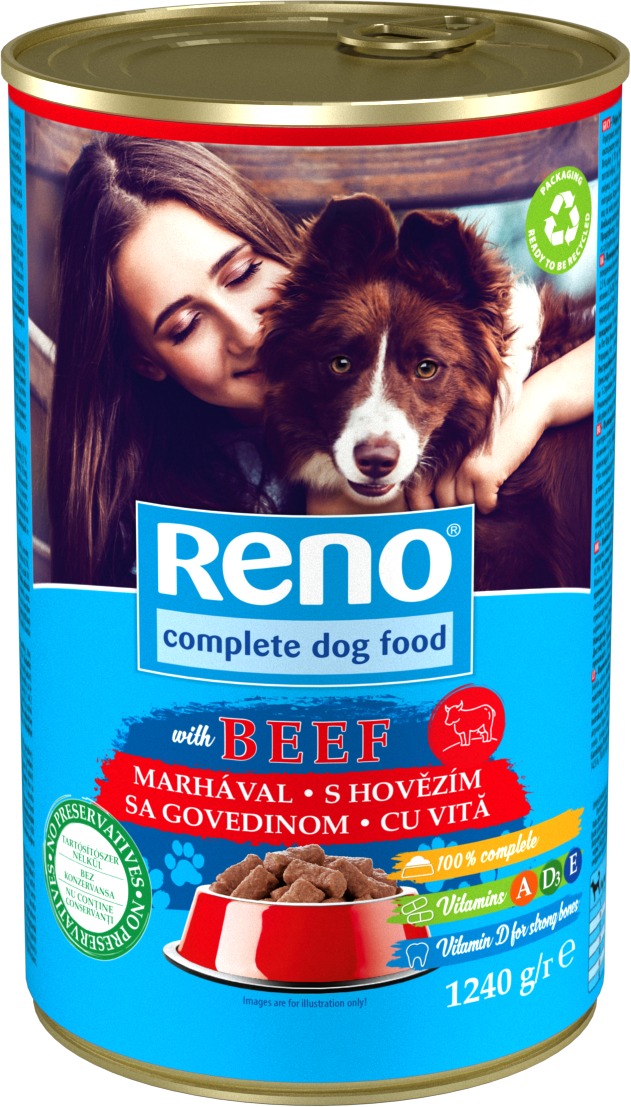 Reno konzerva pro psa s hovězím 1240 g
