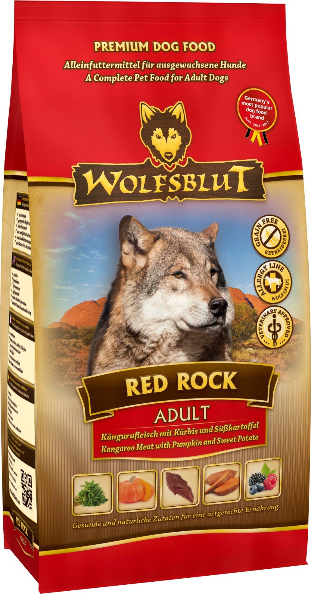 Wolfsblut Dog Adult Red Rock klokan s dýní a batáty 2 kg