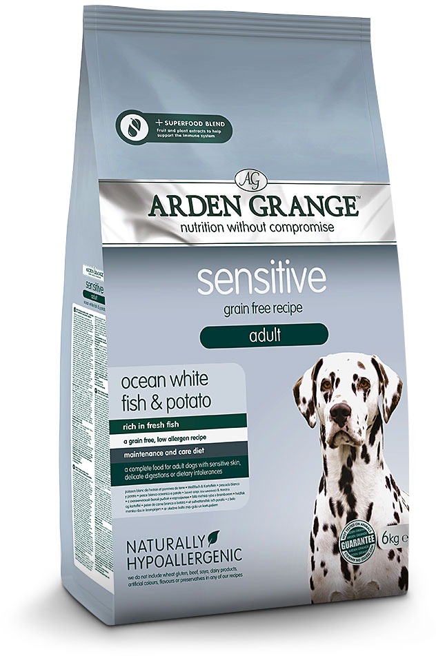 Arden Grange GF Dog Adult Sensitive White Fish & Potato 2 kg
