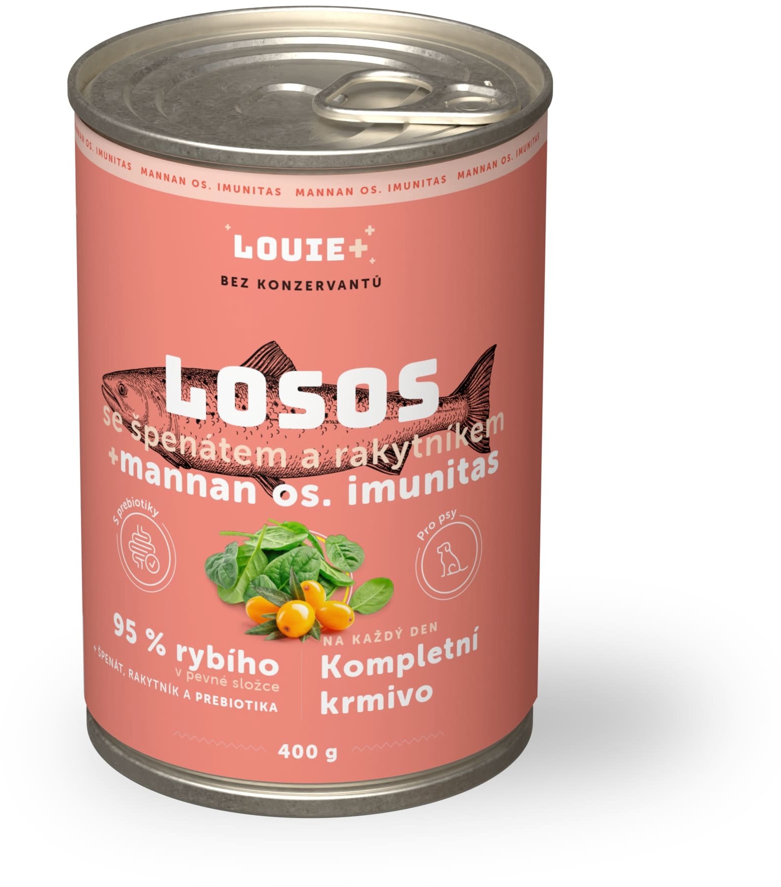 LOUIE Losos s rakytníkem, špenátem a prebiotiky 400 g
