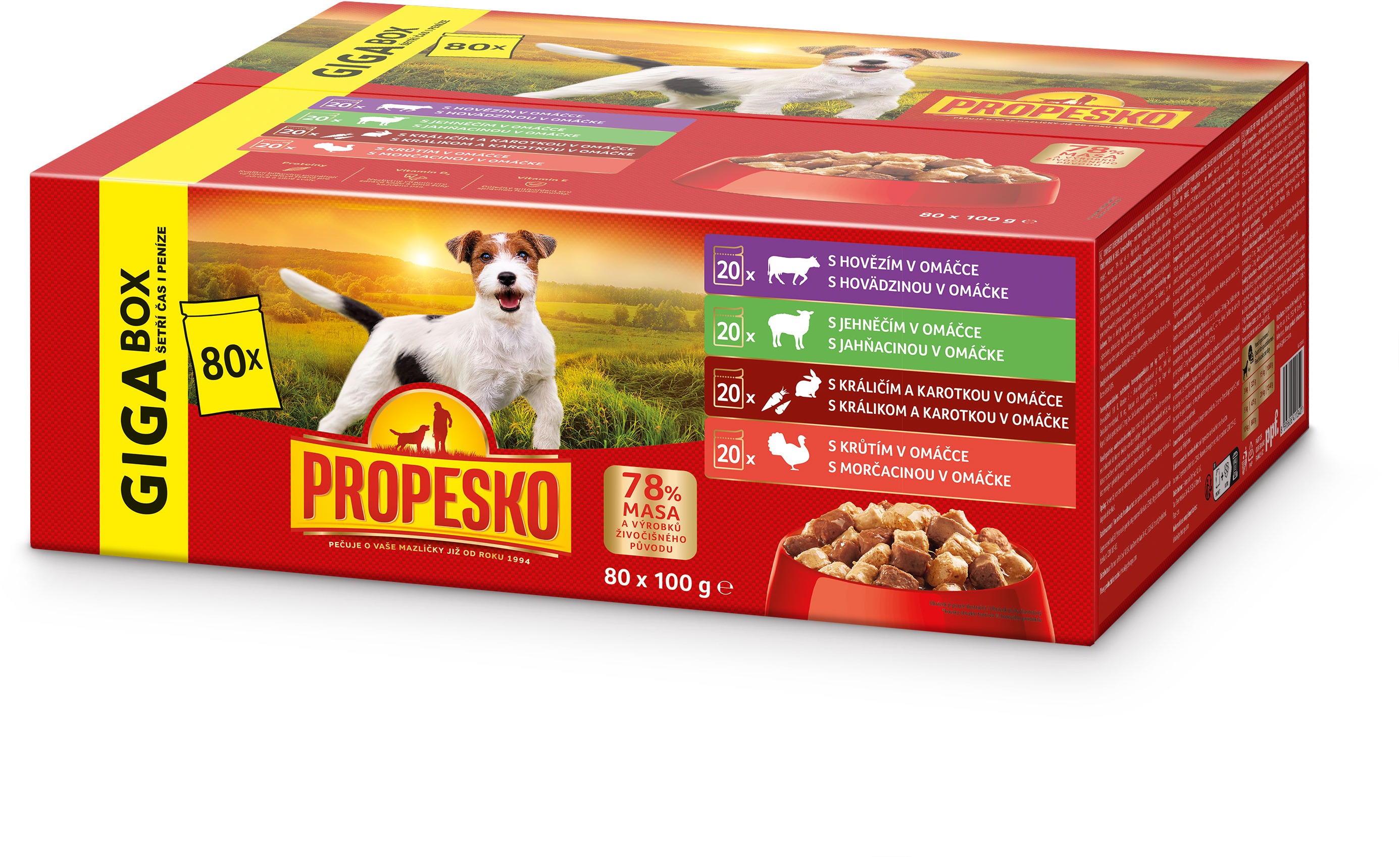Propesko kapsička pro psy s omáčkou 80 × 100 g