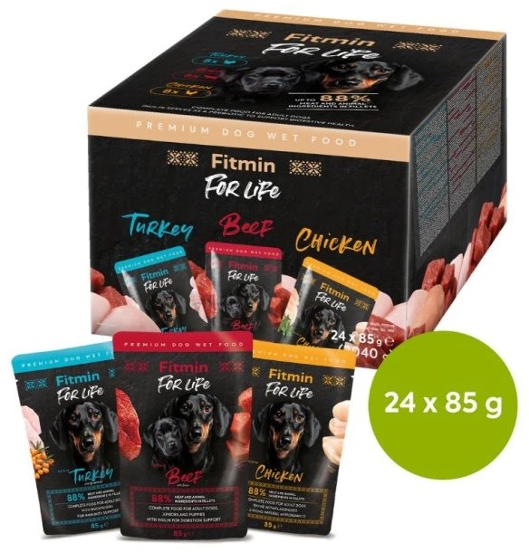 Fitmin For Life Multipack kapsiček pro psy 24 × 85 g