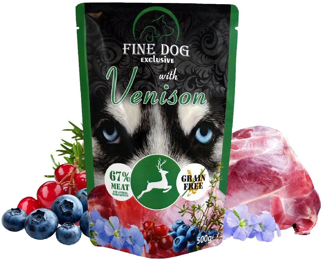 Fine Dog XXL kapsa pro psy se zvěřinou 10 × 500 g