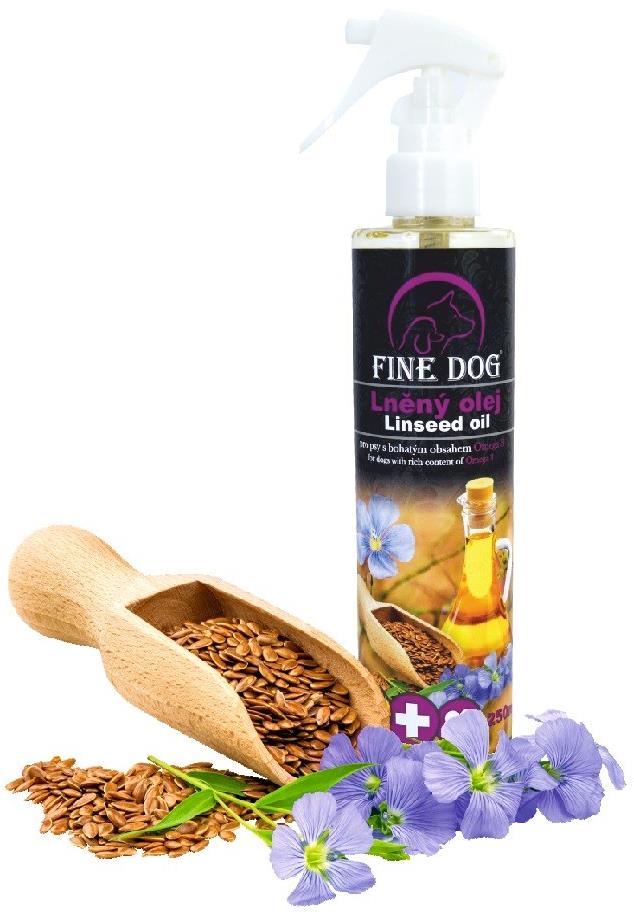 FINE DOG Lněný olej s rozprašovačem 250 ml