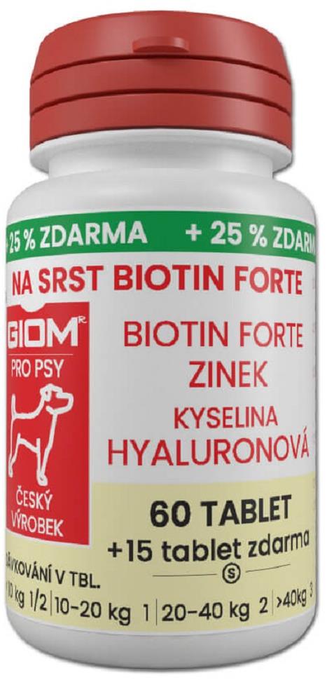 Giom Biotin Forte na srst 60 tbl. + 25 % zdarma