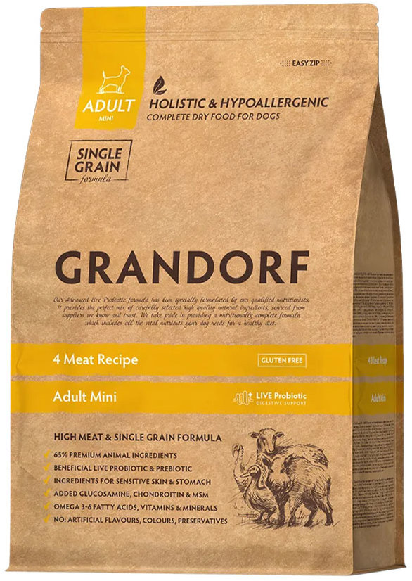 Grandorf Granule pro psy Adult Mini - 4 druhy masa 3 kg