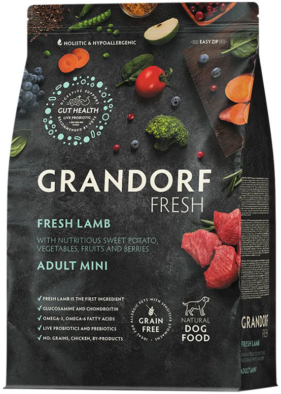 Grandorf FRESH granule pro psy Adult Mini - Jehně 3 kg