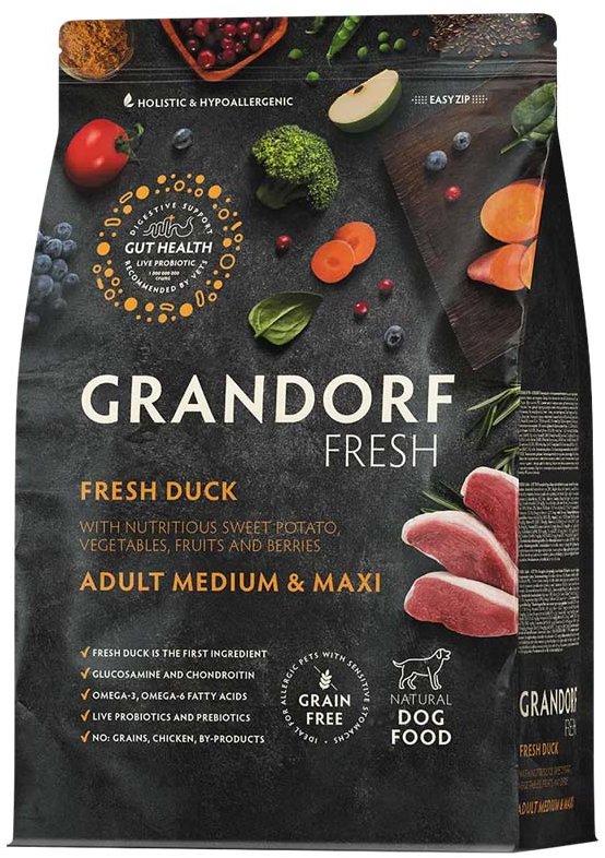 Grandorf FRESH granule pro psy Adult Medium & Maxi - Kachna 10 kg