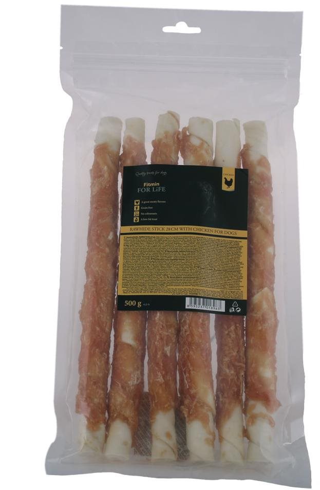 Fitmin For Life Bůvolí tyčinka s kuřetem 28 cm pochoutka pro psy 500 g