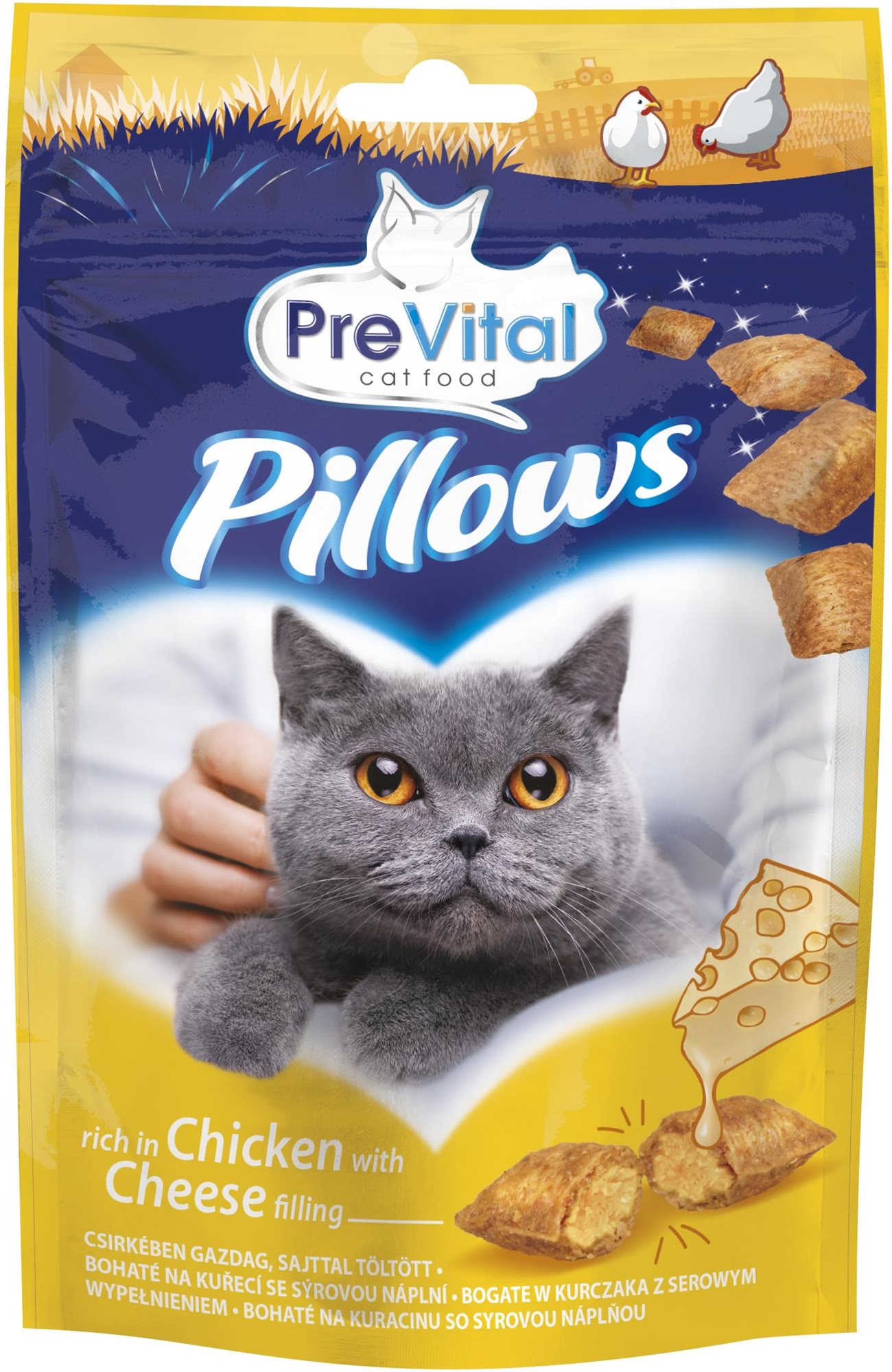 PreVital Pillows Polštářky s kuřecím plněné sýrem 60 g