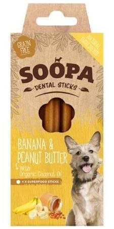 Soopa Dentální tyčinky s banánem a arašídovým máslem 100 g