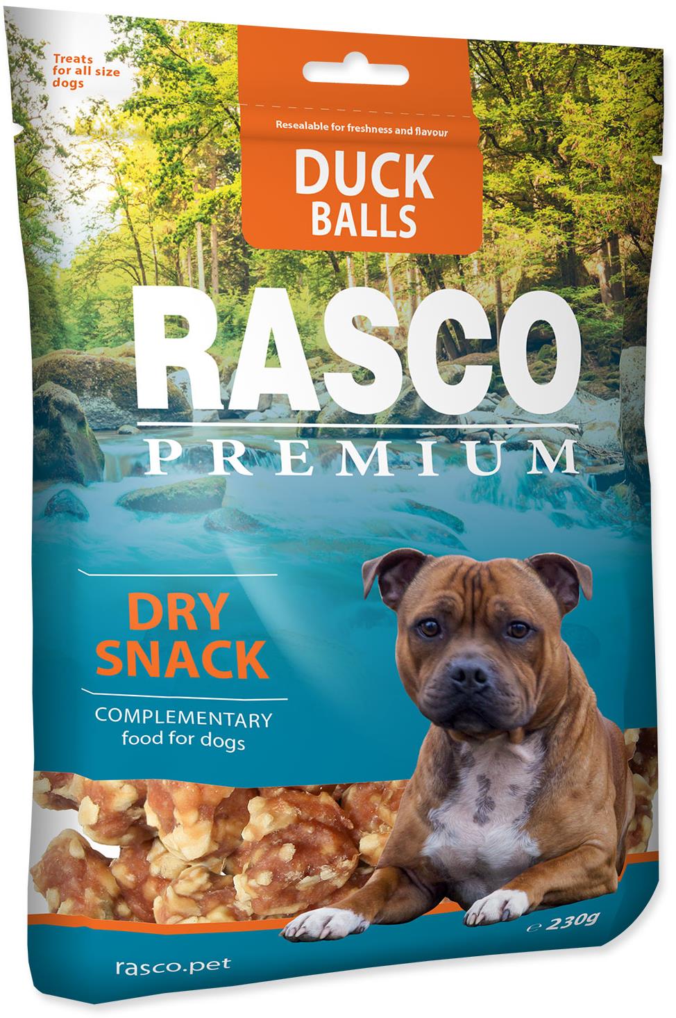 Rasco Premium Pochoutka koule z kachního masa a bůvoloviny 230 g