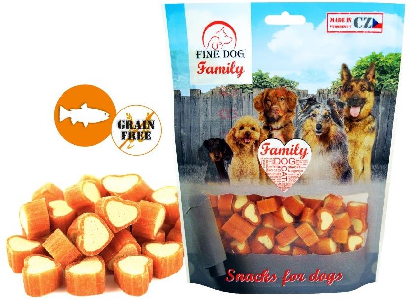 Fine Dog family lososová srdíčka 200 g