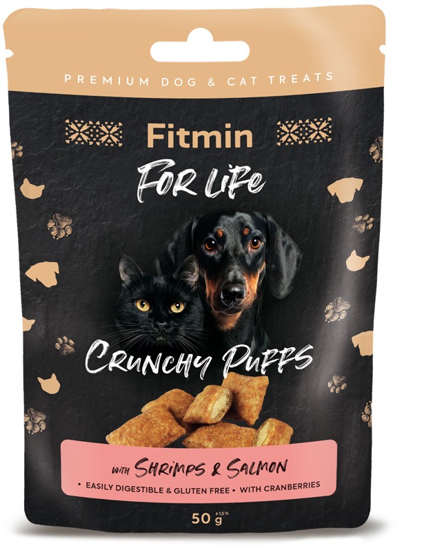 Fitmin For Life Lososové polštářky pamlsek pro psy a kočky 50 g