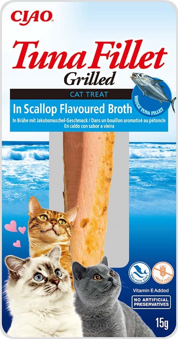 Ciao Churu Cat Filet z tuňáka ve vývaru z hřebenatky 15 g