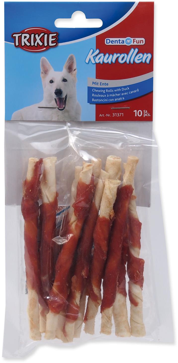 Trixie Pochoutka DentaFun buvolí kůže obalená kachním rolky 80 g 10 ks