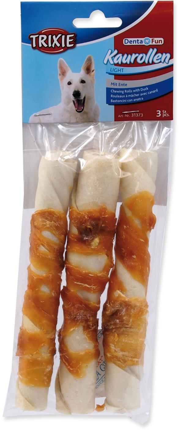 Trixie Pochoutka DentaFun buvolí kůže obalená kachním rolky 140 g 3 ks