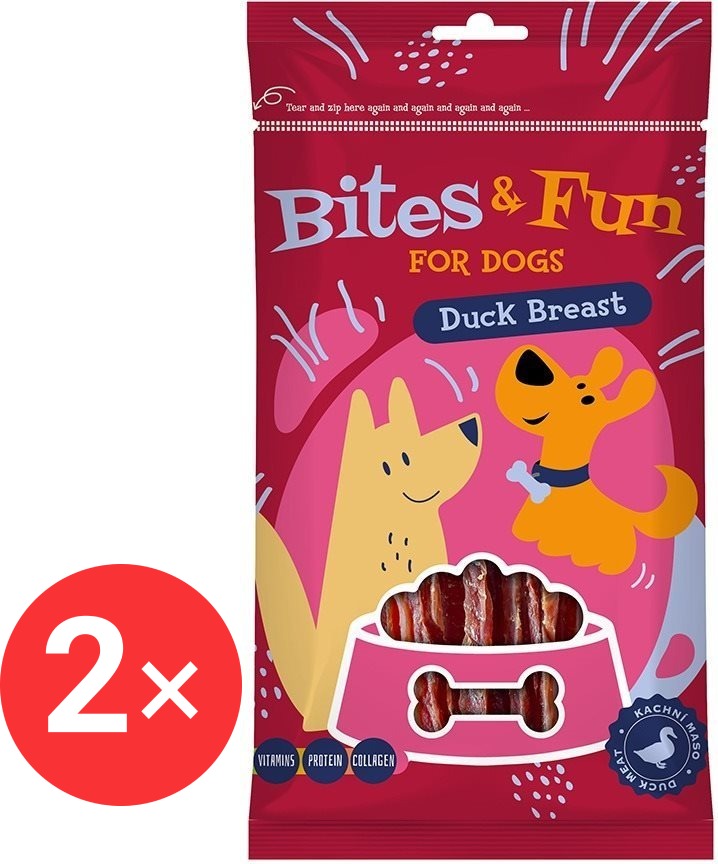 Akinu Bites&Fun Kachní prsíčka 2 × 85 g