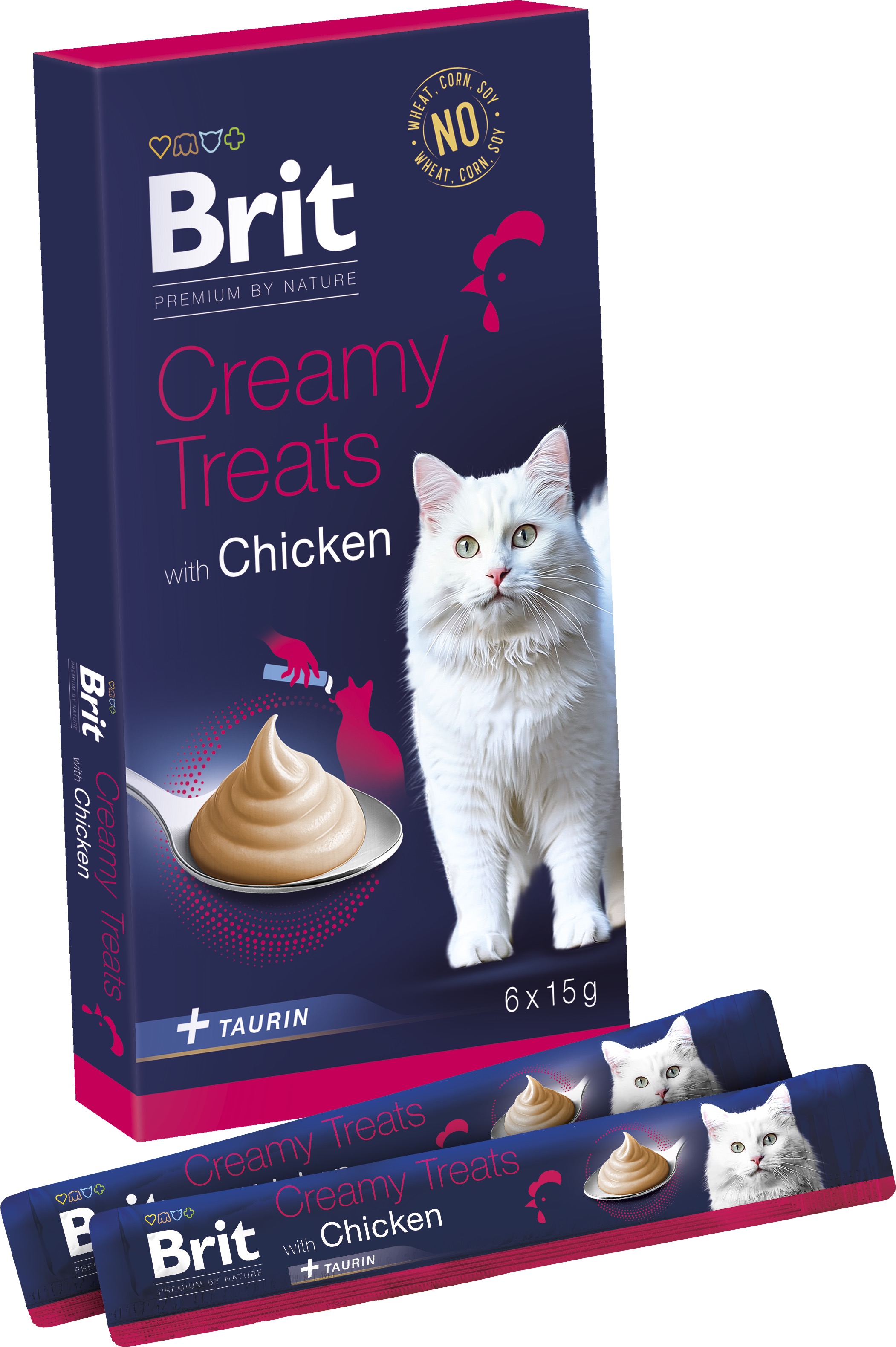 Brit Premium by Nature Cat Creamy Treats with Chicken 6 × 15 g
