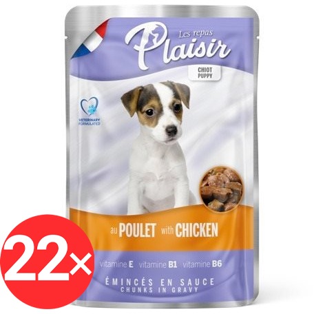 Plaisir Dog kapsička puppy pro štěňata s kuřecím 22 × 100 g