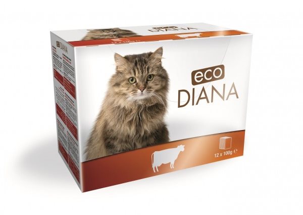 Eco Diana cat kapsičky hovězí kousky v omáčce 12 × 100 g