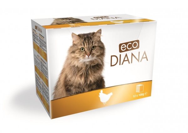 Eco Diana cat kapsičky kuřecí kousky v omáčce 12 × 100 g