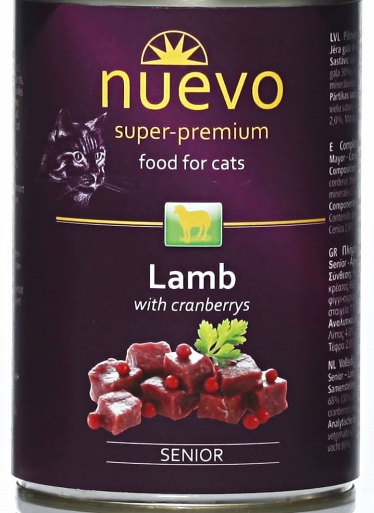 Nuevo kočka senior jehněčí s brusinkami konzerva 400 g