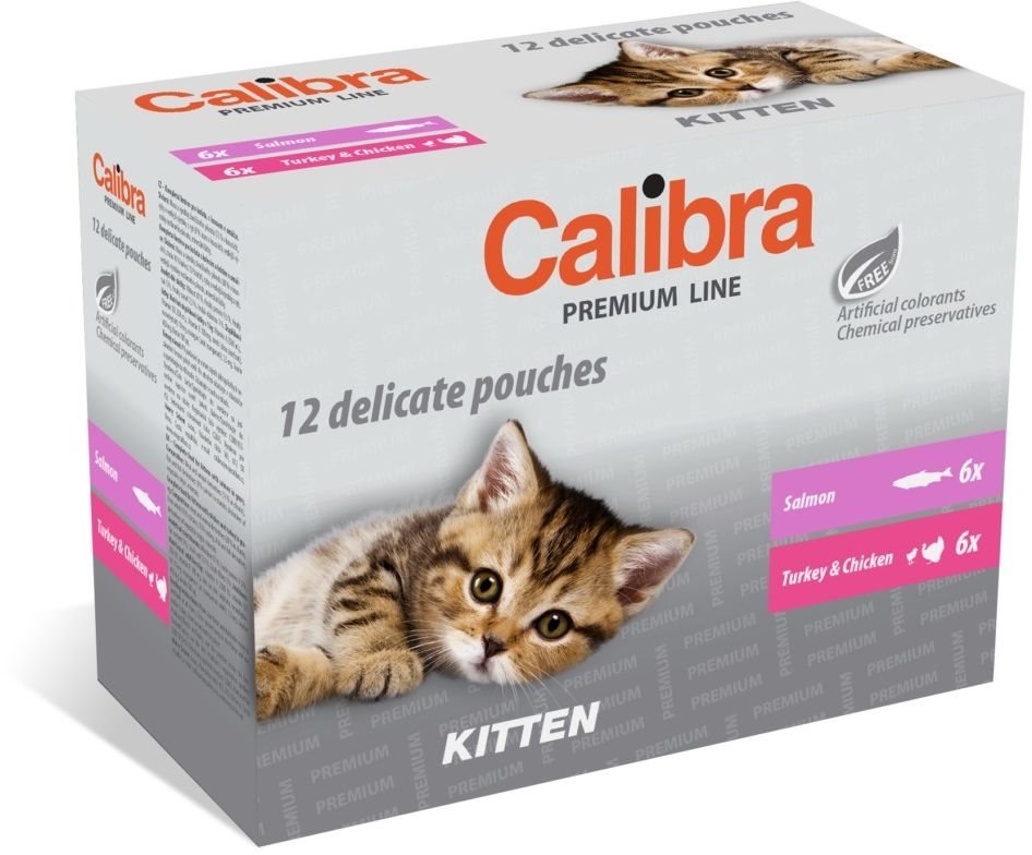 Calibra Cat Premium Kapsičky pro koťata multipack 12 × 100 g