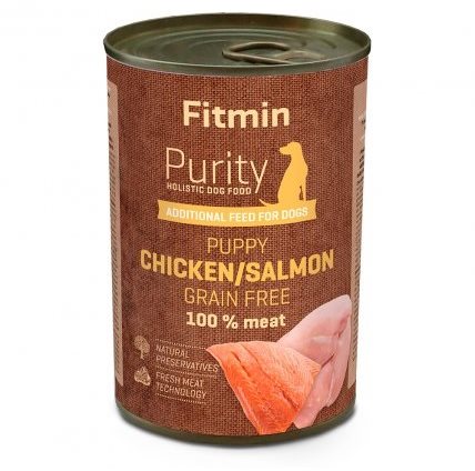 Fitmin Purity Konzerva kuřecí s lososem pro štěňata 400 g