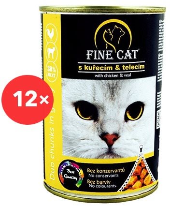 Fine Cat Konzerva pro kočky duo kuřecí s telecím 12 × 415 g