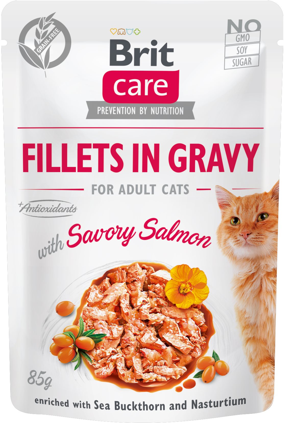 Brit Care Cat Fillets in Gravy with Savory Salmon 85 g