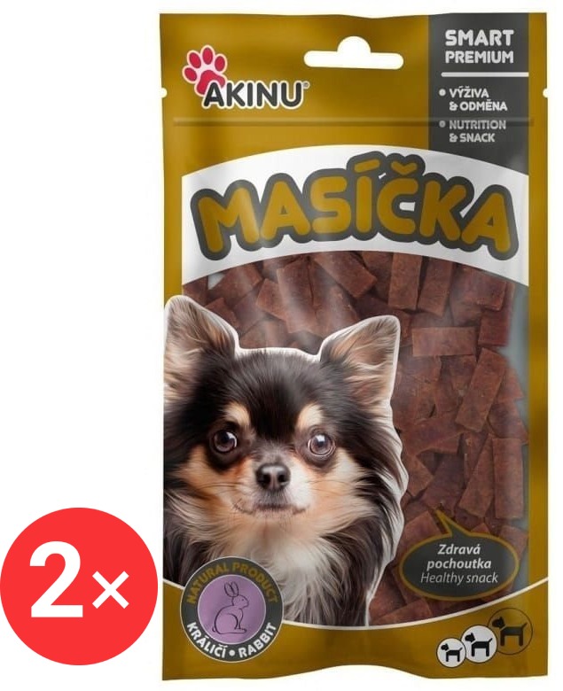 Akinu Králičí pásky pro psy 2 × 75 g