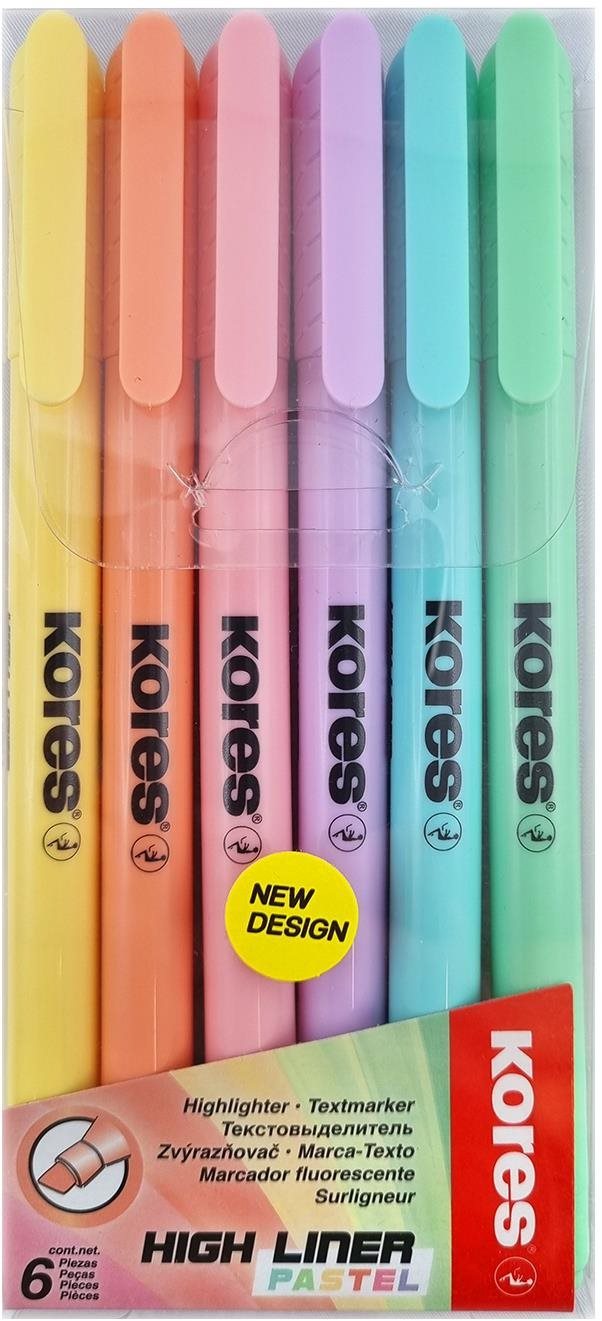 KORES HIGH LINER PASTEL sada 6 barev
