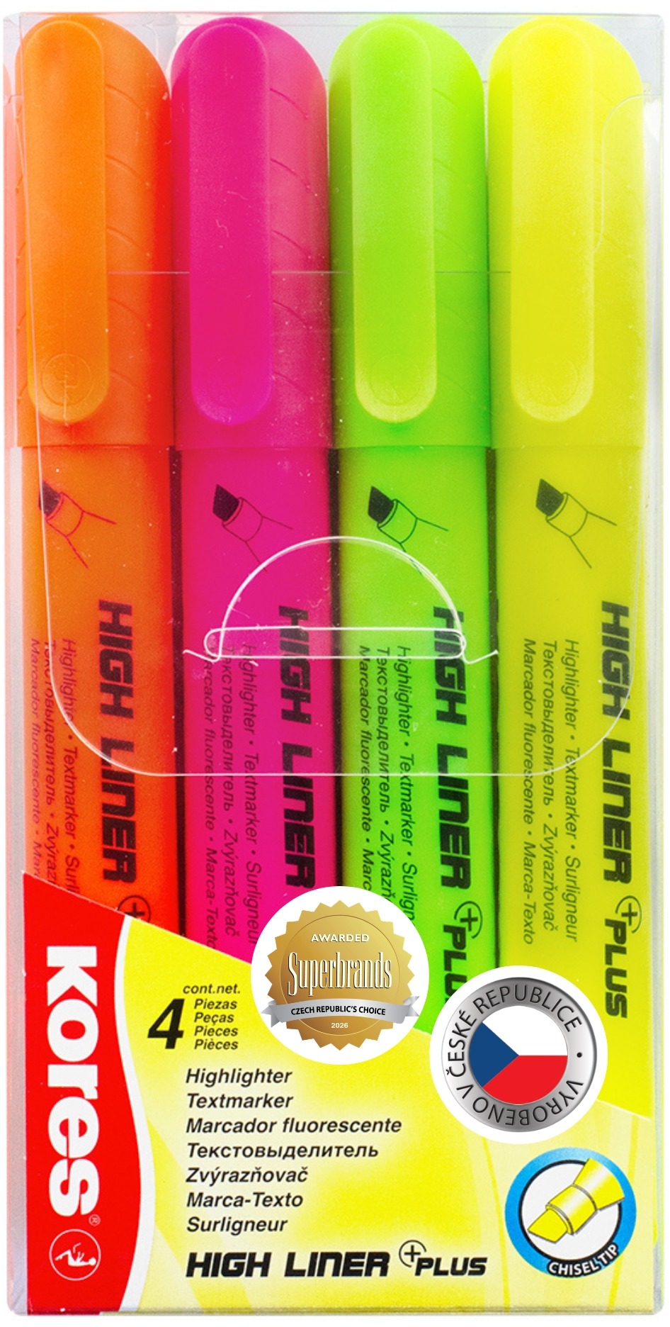 KORES HIGH LINER PLUS sada 4 barev