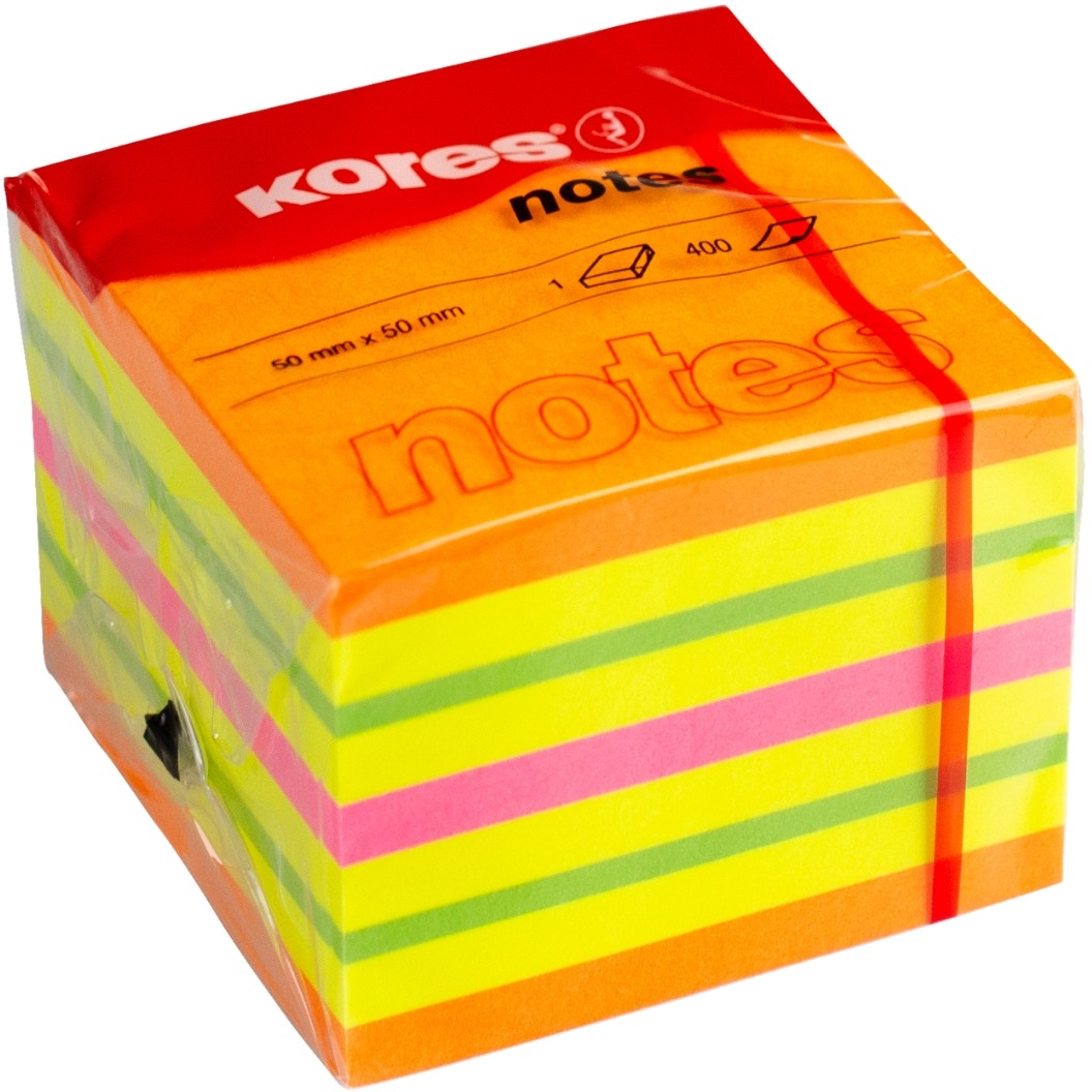KORES CUBO Summer 50 x 50 mm, 400 lístků, neonový mix
