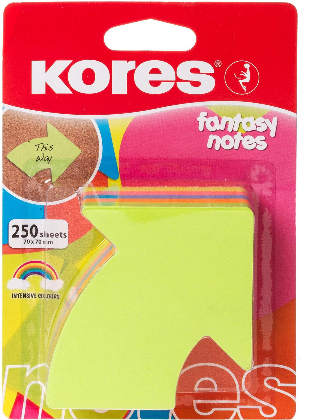 KORES "ARROW" tvar šipky 70 x 70 mm, 250 lístků