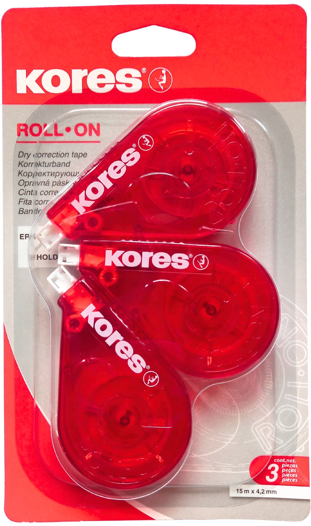 KORES Roll on 15 m x 4,2 mm - balení 3 ks