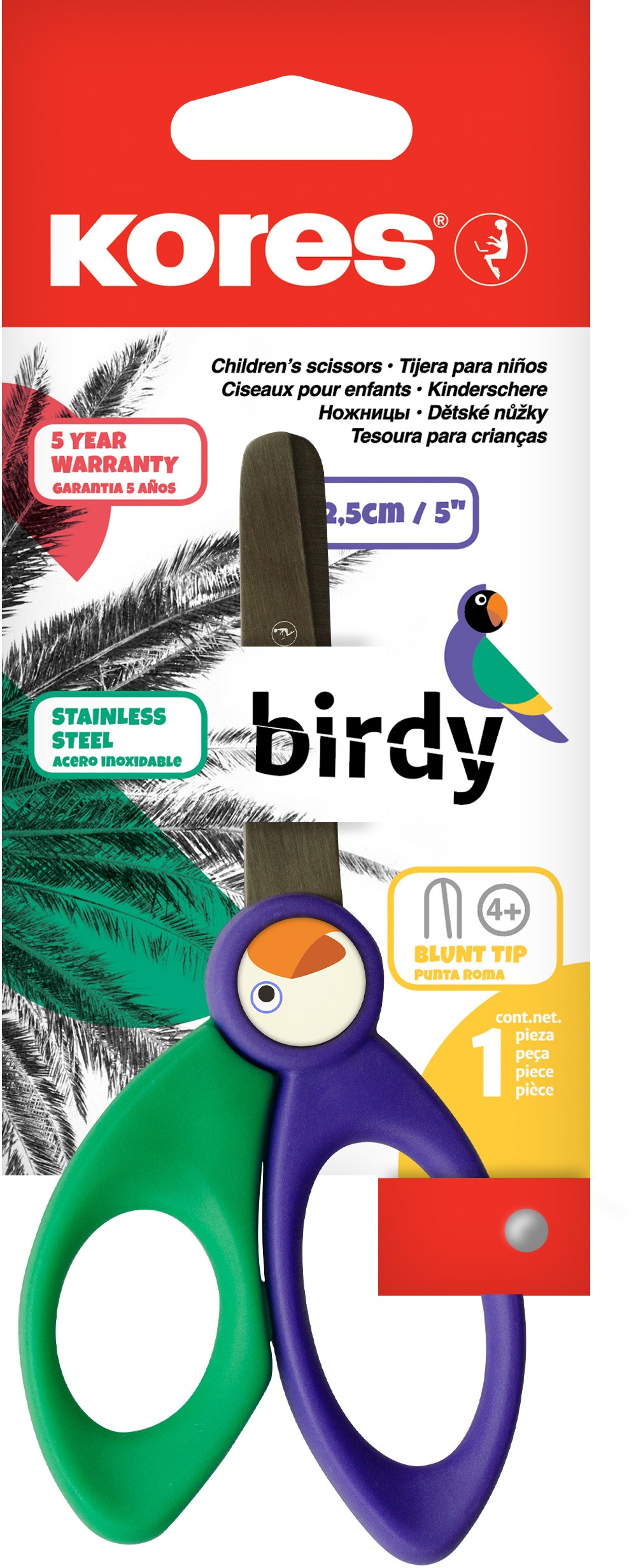 KORES Birdy 12.5 cm - Nůžky pro kancelář