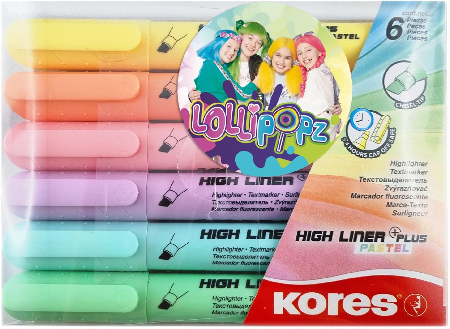 KORES High Liner Plus Pastel LOLLIPOPZ - sada 6 barev