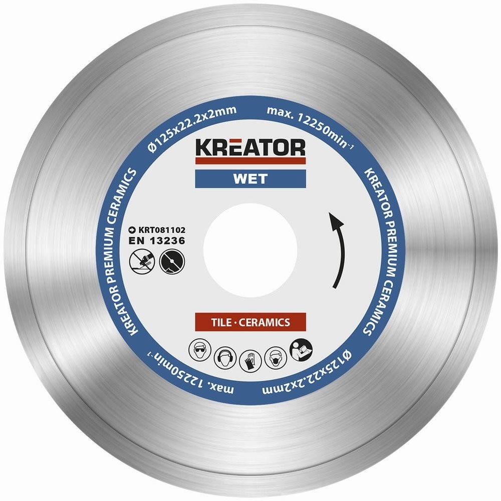 KREATOR Diamantový kotouč celoobvodový 125mm PREMIUM KRT081102