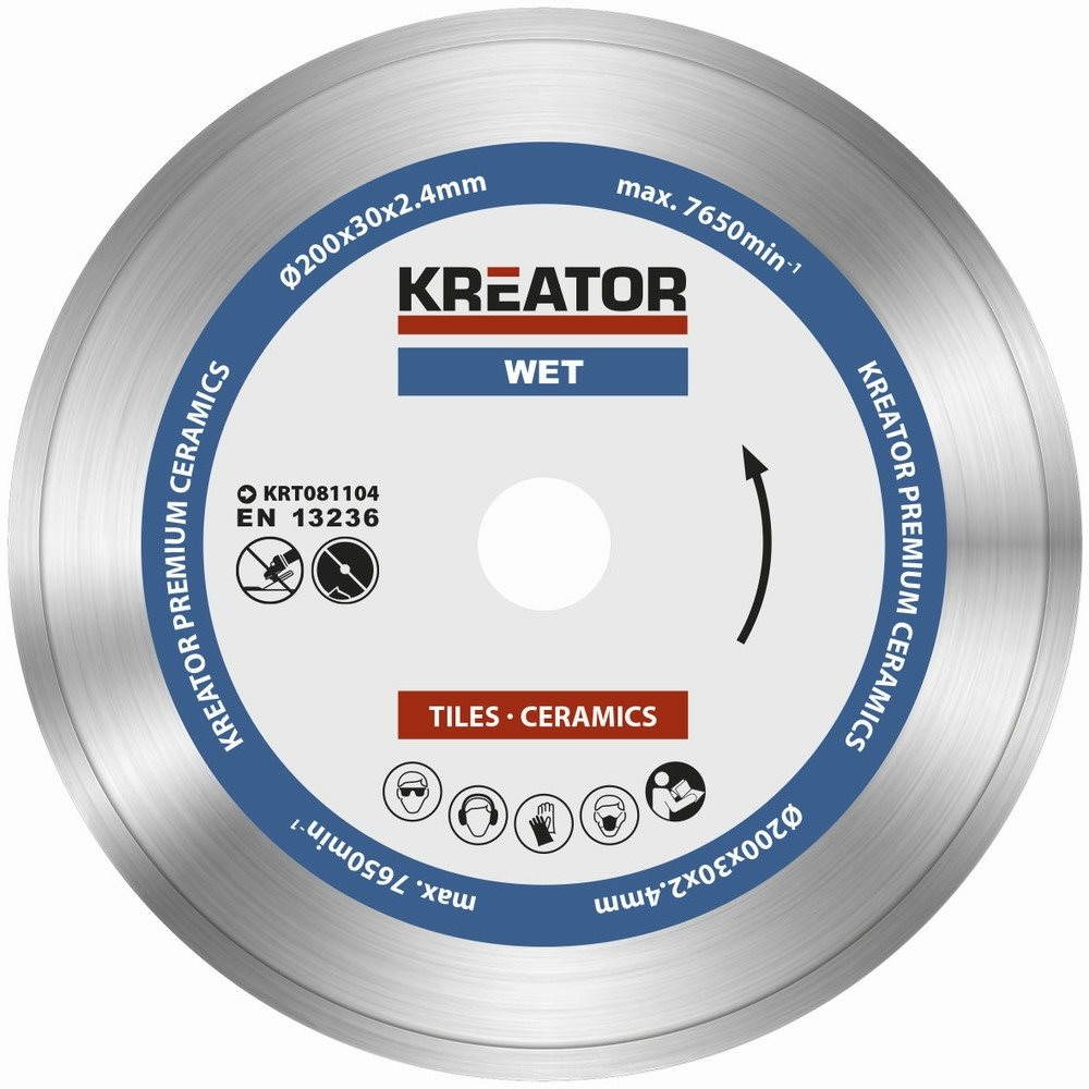 KREATOR Diamantový kotouč celoobvodový 200mm PREMIUM KRT081104