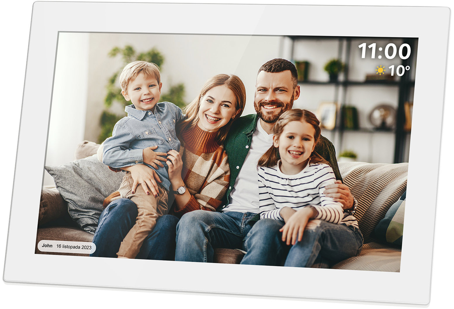 Digitální fotorámeček Kruger&Matz KM1100W Frameo WiFi, 10,1 palců, bílý