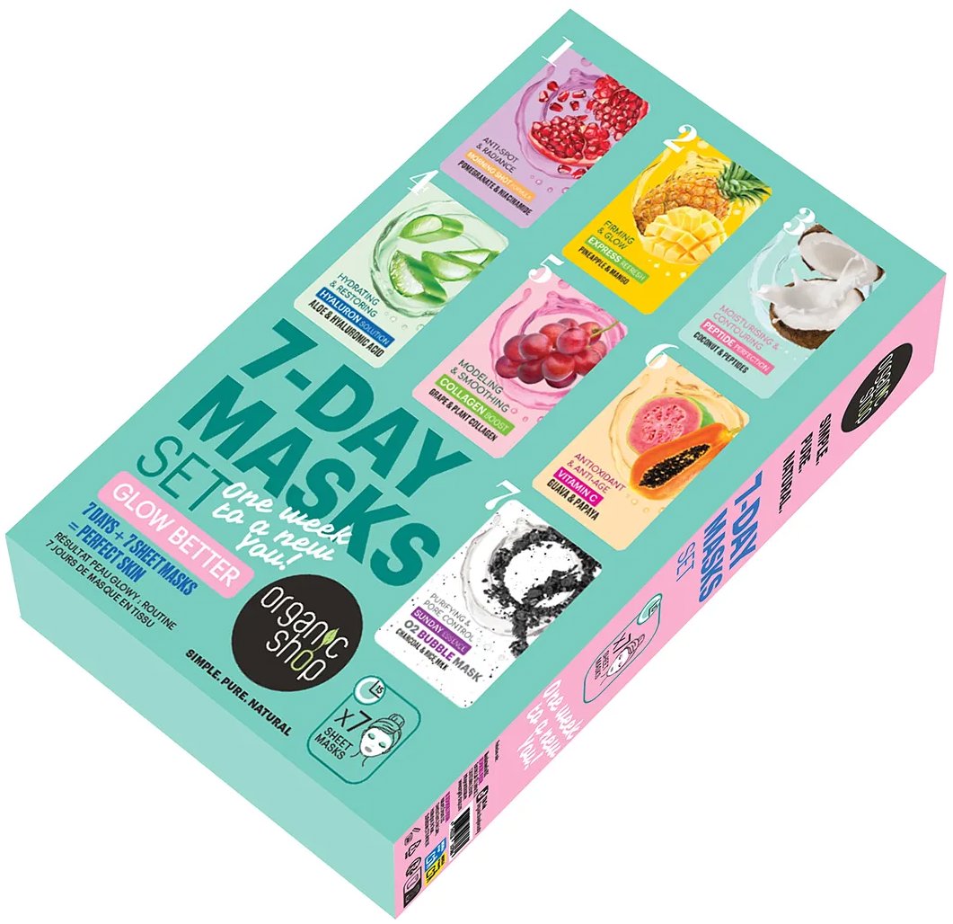 ORGANIC SHOP 7 Day Masks Set Glow Better 7 ks